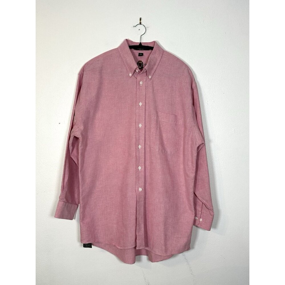 Hunt Club 16 1/2 32/33 Long Sleeve Button Down Shirt Mens Collared Red Chambray